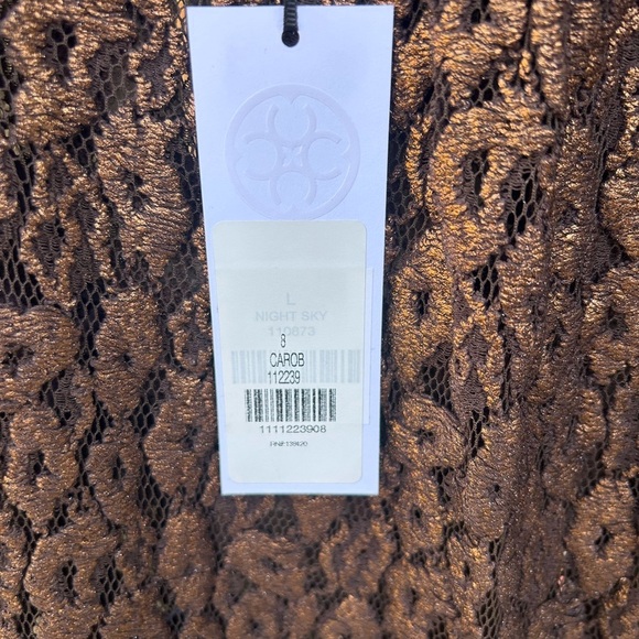 NWT Carlisle Collection Metallic Lace Embroidered Long Sleeve Blouse Sz 8 - Picture 3 of 7